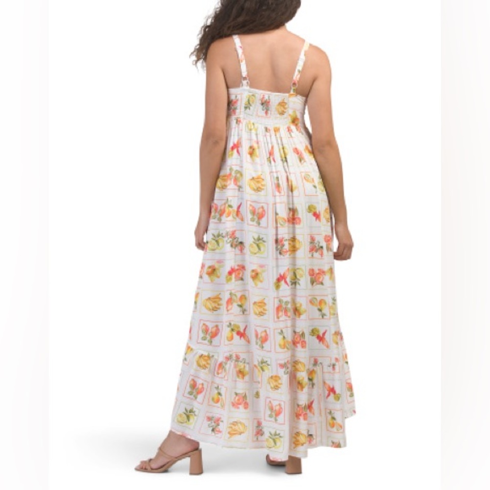 🔥Closet Clearout!🔥 Paper Heart Anthropologie Bright Citrus Fruit Maxi Dress - Picture 4 of 5